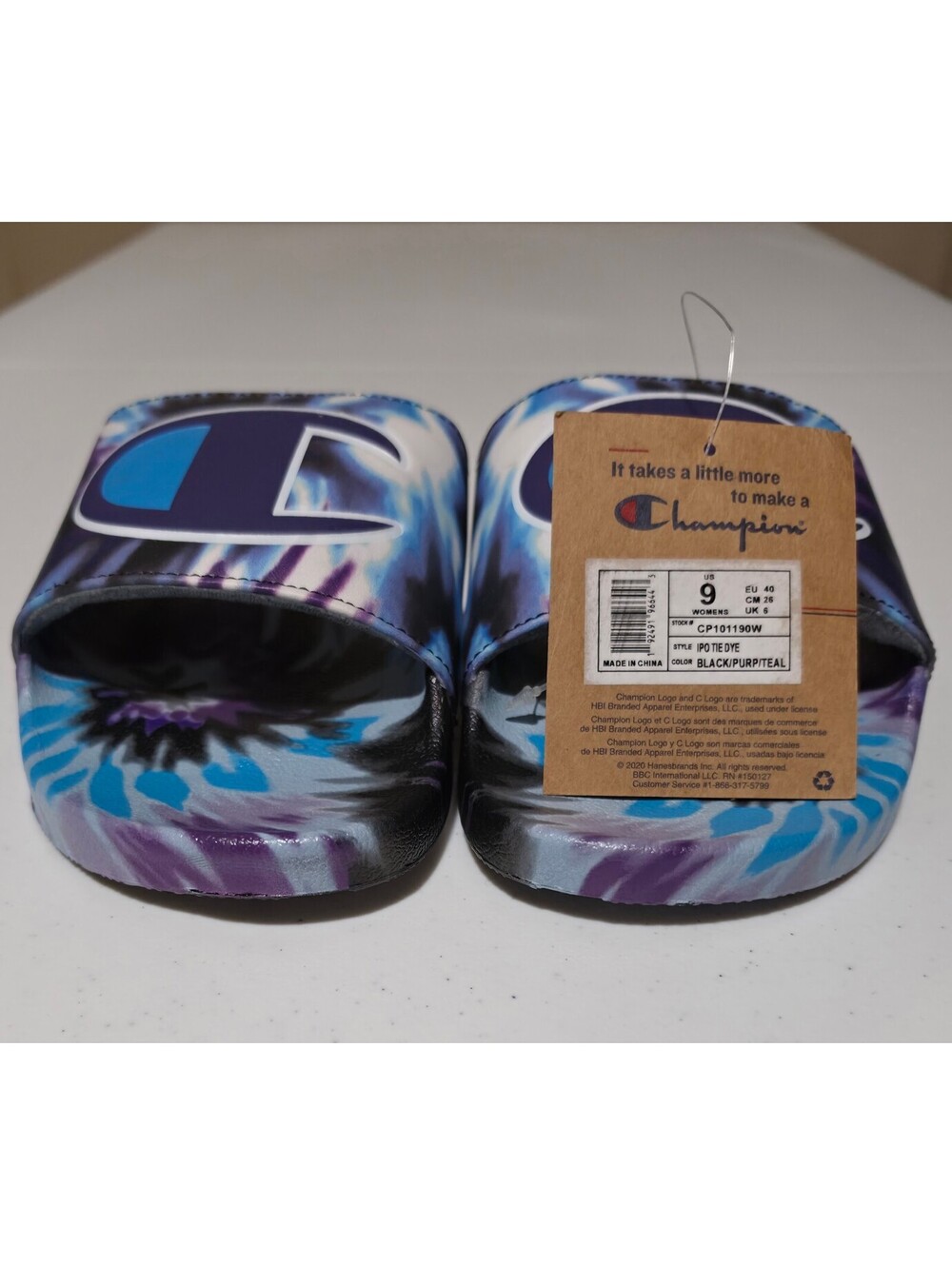 Champion Women's Slide Sandals Tie-Dye Size 9